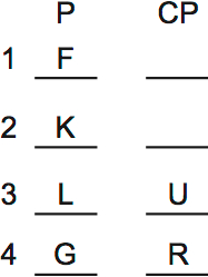 LSAT PrepTest 36, Game 4, Question 20, Diagram 1 LSAT PrepTest 36, Game 4, Question 20, Diagram 1