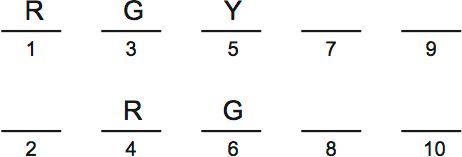 LSAT Preptest 33, Game 4 Diagram 1 LSAT Preptest 33, Game 4 Diagram 1