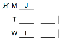 LSAT 68 Game 2 Question 9 Diagram 1 LSAT 68 Game 2 Question 9 Diagram 1