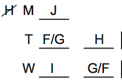 LSAT 68 Game 2 Question 9 Diagram 2 LSAT 68 Game 2 Question 9 Diagram 2