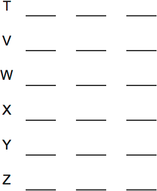 LSAT Preptest 35, Game 2 Setup, Diagram 1 LSAT Preptest 35, Game 2 Setup, Diagram 1