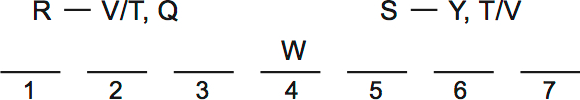 LSAT PrepTest 34, Game 3, Question 18, Diagram 1 LSAT PrepTest 34, Game 3, Question 18, Diagram 1
