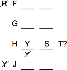 LSAT PrepTest 64, Game 3, Question 15, Diagram 1 LSAT PrepTest 64, Game 3, Question 15, Diagram 1