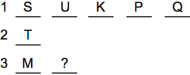 LSAT Preptest 66, Game 3, Question 14, diagram 3 LSAT Preptest 66, Game 3, Question 14, diagram 3
