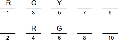 LSAT PrepTest 33, Game 4, Question 21, Diagram 1 LSAT PrepTest 33, Game 4, Question 21, Diagram 1